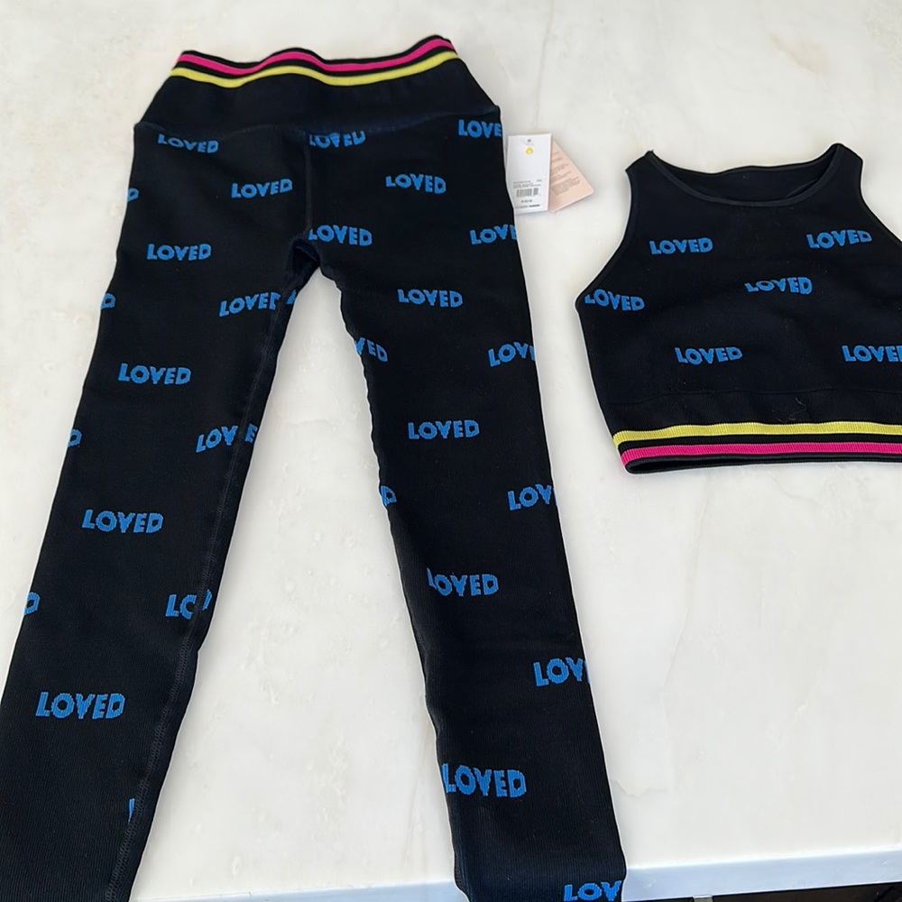 Spiral Gangster “Loved” leggings and sports bra. Both new with tags xs/s